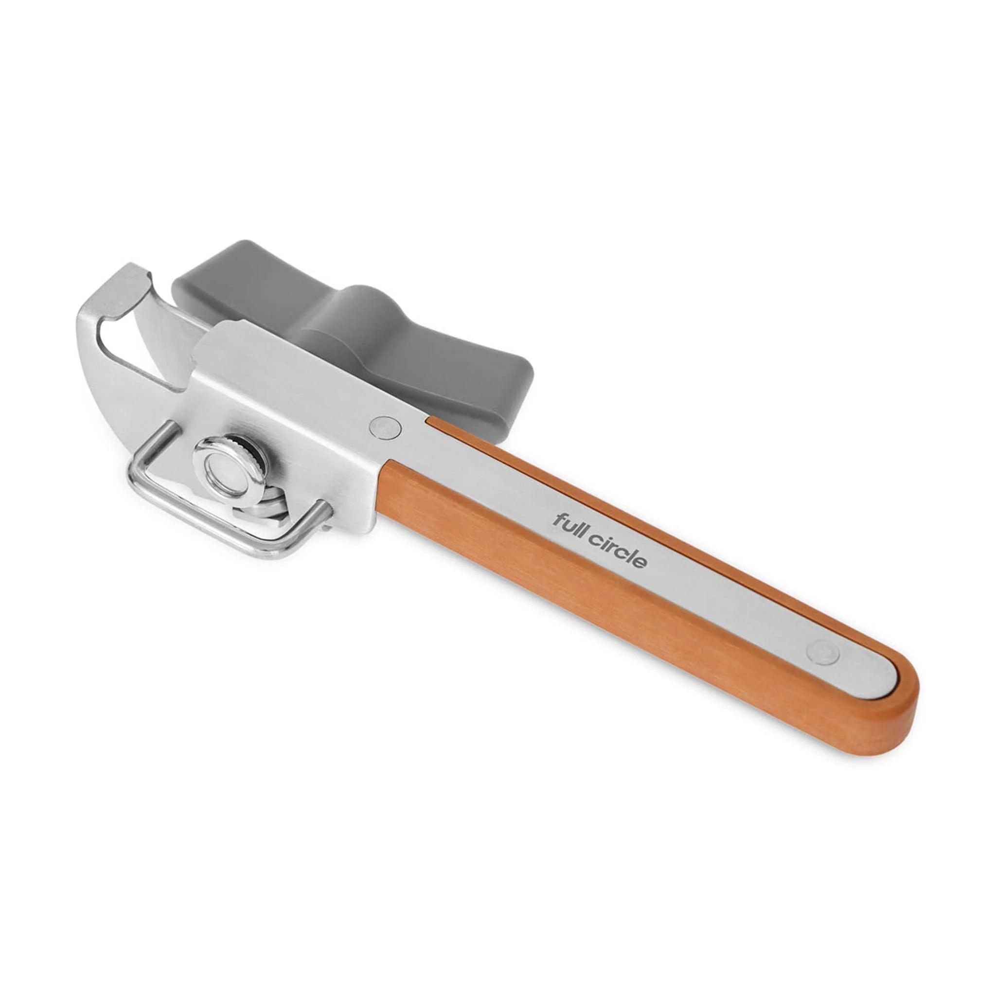 Full Circle Smooth Edge Stainless Steel and Wood Can Opener