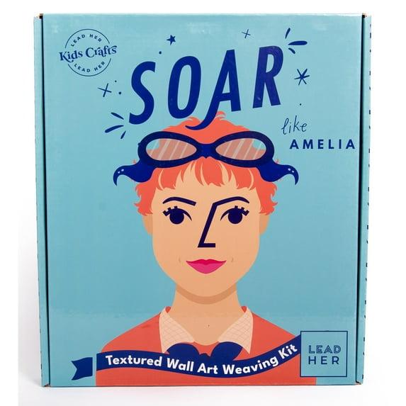 LeadHER: SOAR like Amelia Weaving Loom Craft Kit - Kids Crafts: DIY Art Kit for Kids, Includes Paint, Beads & Needle