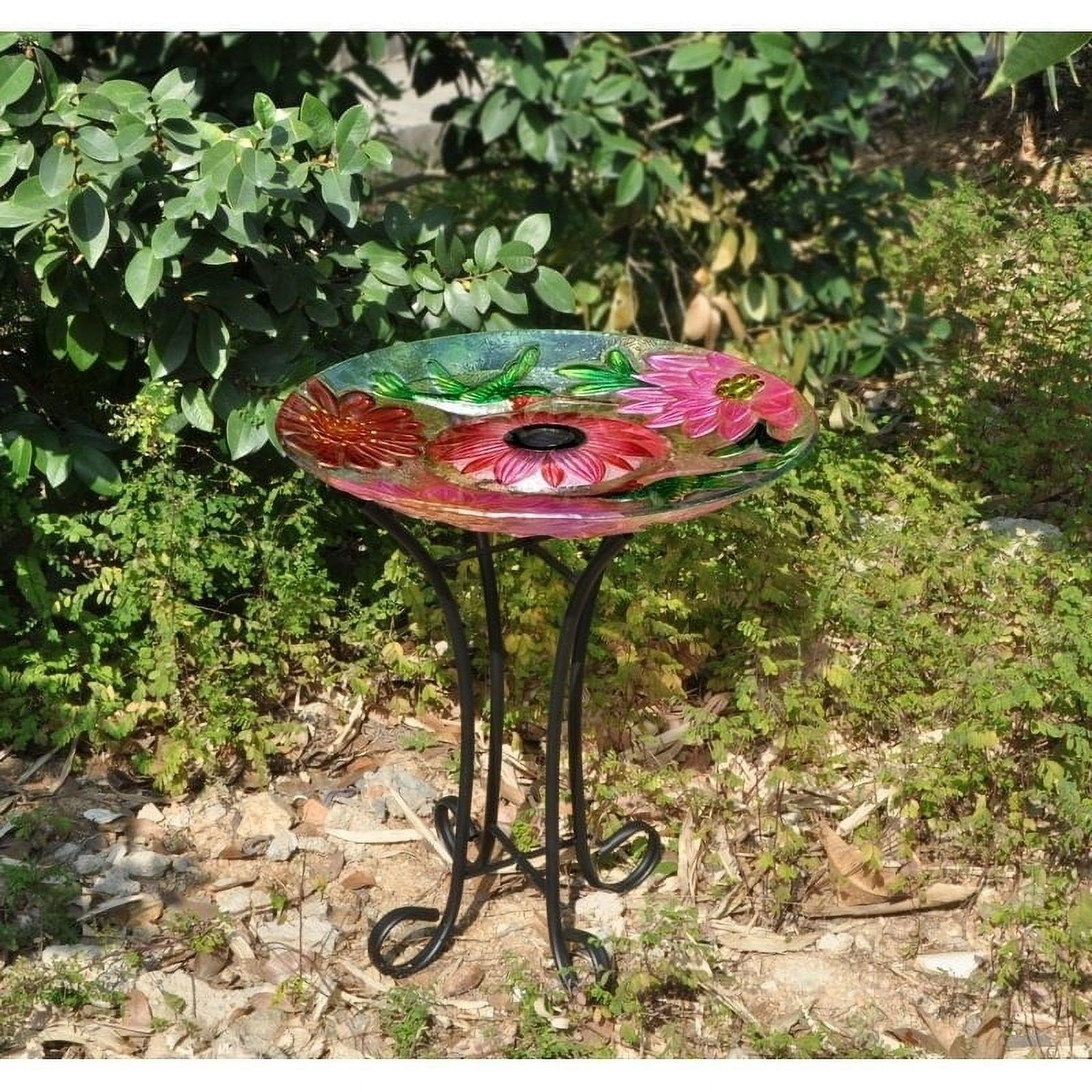 Glass Pedestal Birdbath