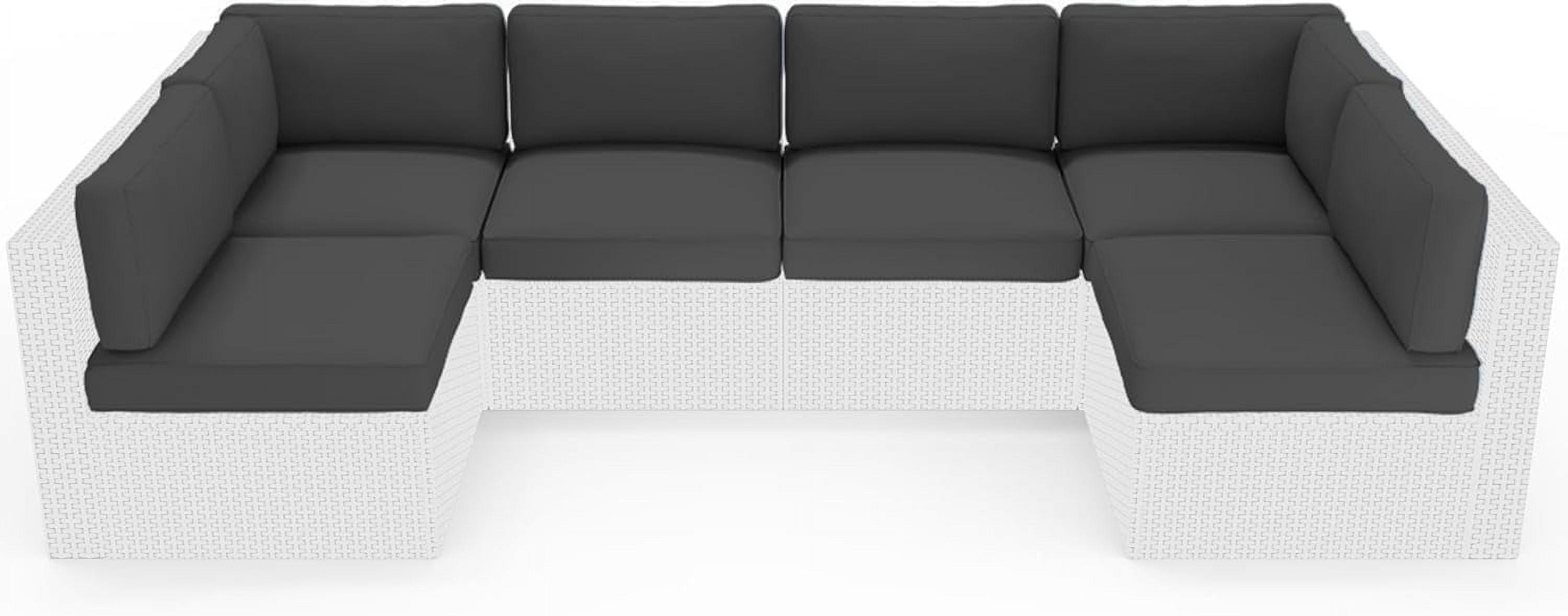 SOLAURA 14Pcs Outdoor Furniture Replacement Cushions, Fits 6-seat Sectional Rattan Conversation Set, Patio Water-Resistant Replacement Sofa Cushions, Grey