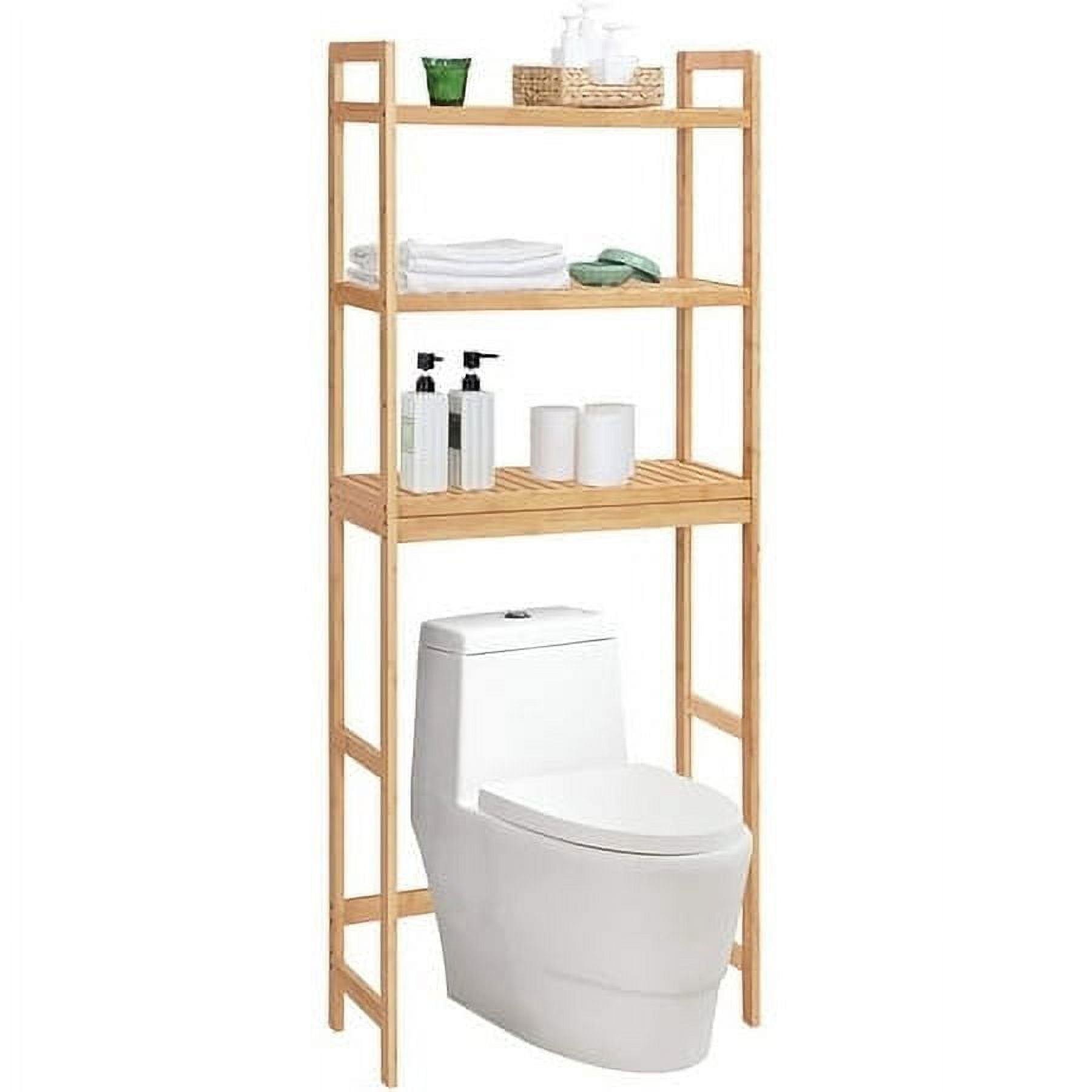 Natural Bamboo 3-Tier Over-The-Toilet Storage Shelf