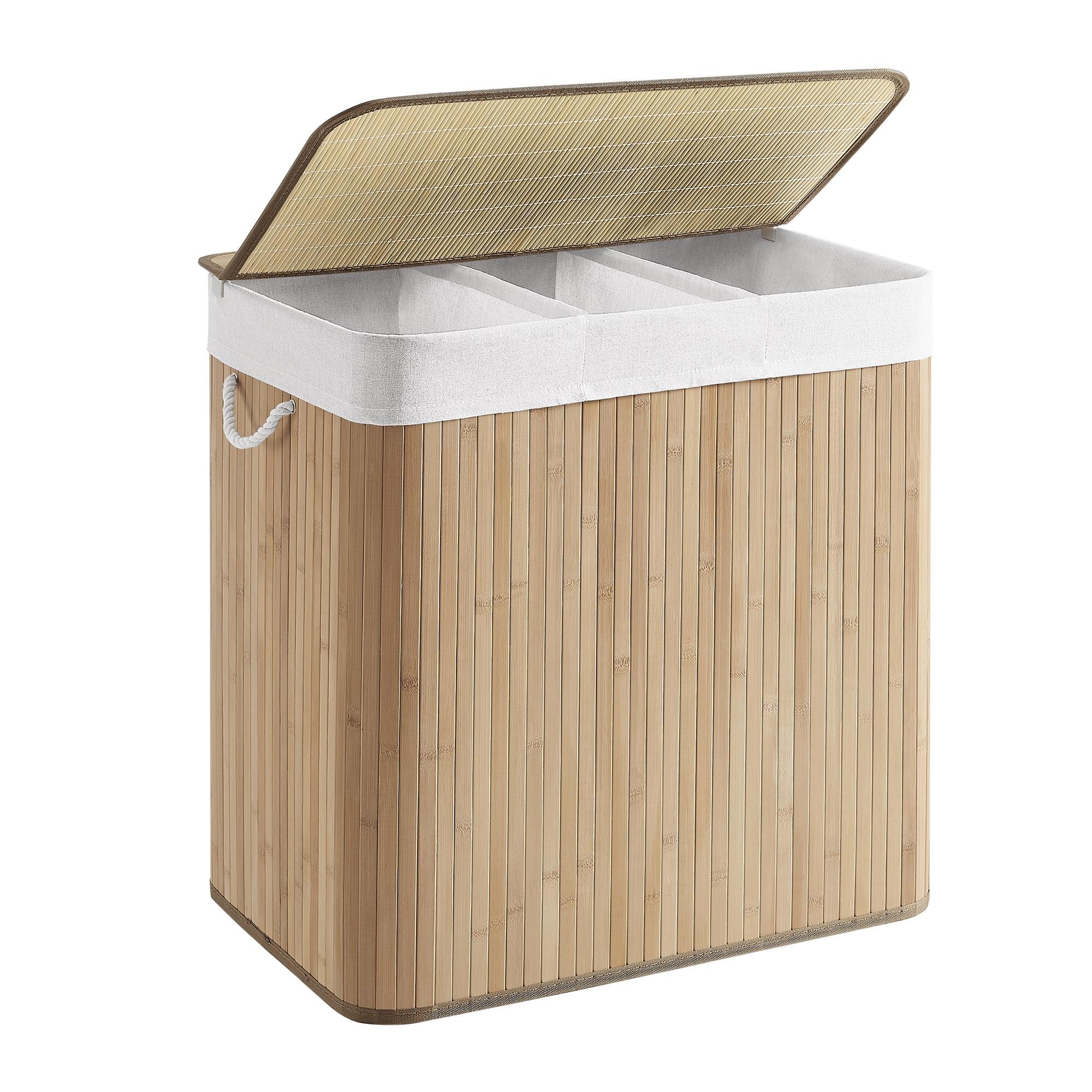 Natural Bamboo 39.6 Gallon Laundry Hamper with Lid