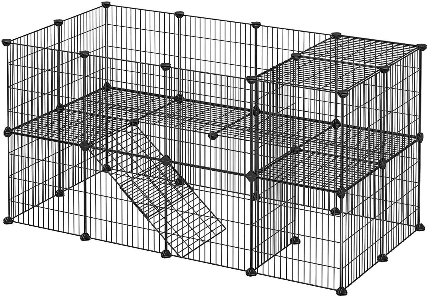 Pet Playpen Includes Cable Ties, Indoor Use, Black