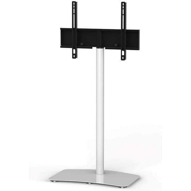 SONOROUS TV Stand PL2800 WHT for Up to 65 Inches TV - Floor Stand TV Bracket for LCD, LED & Flat Screen - Fixed TV Stand with Tempered Glass Base, 45 Degree Swivel & Wire Management - White