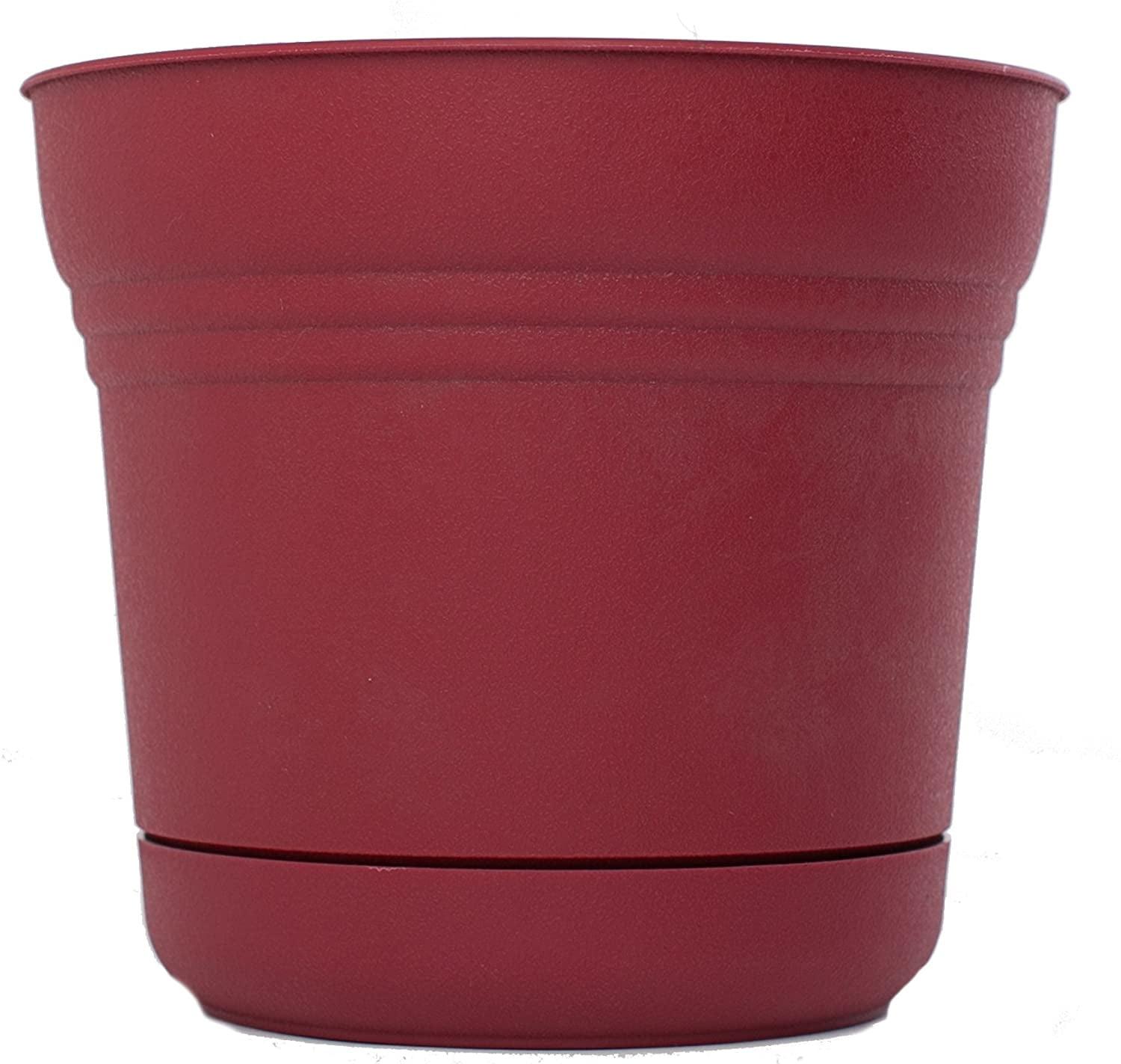 14" Burnt Red Saturn Bell-Shaped Indoor & Outdoor Planter