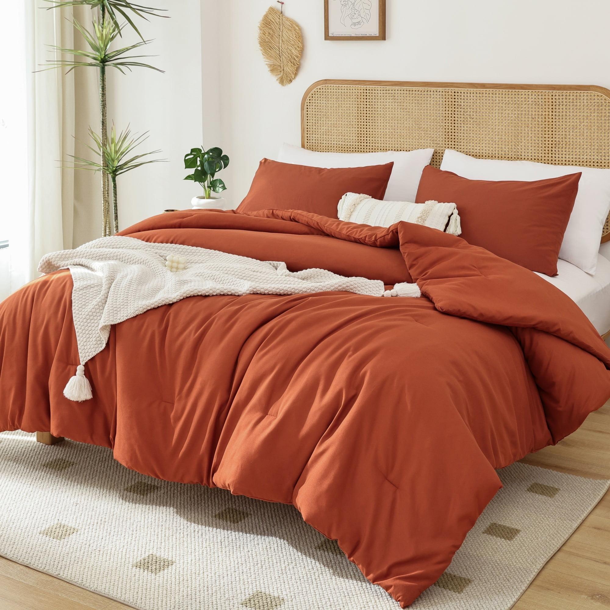 SPRINDAY King Size Comforter Set For Adult, 3 Piece Red Bedding Comforter Sets For All Season