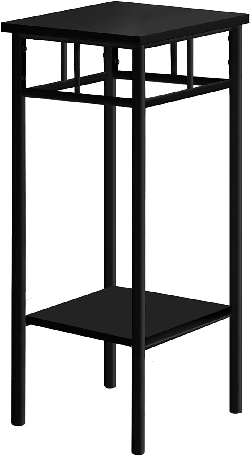 Black Metal and Laminate Square 2-Tier Accent Table