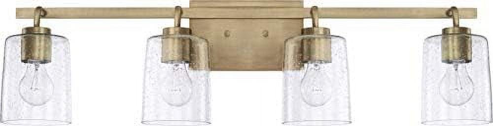 SQWERF HomePlace Lighting 128521BZ-449 Greyson Urban/Industrial Clear Seeded Glass Bathroom Vanity Wall Light  2-Light 200 Total Watts  9" H x 15" W  Bronze