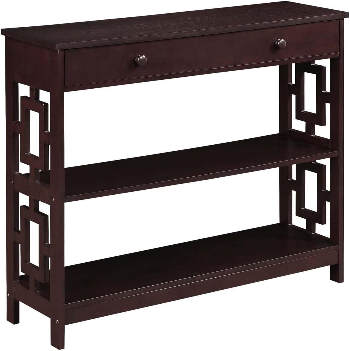 Convenience Concepts Town Square Contemporary Console Table with Drawer, Espresso