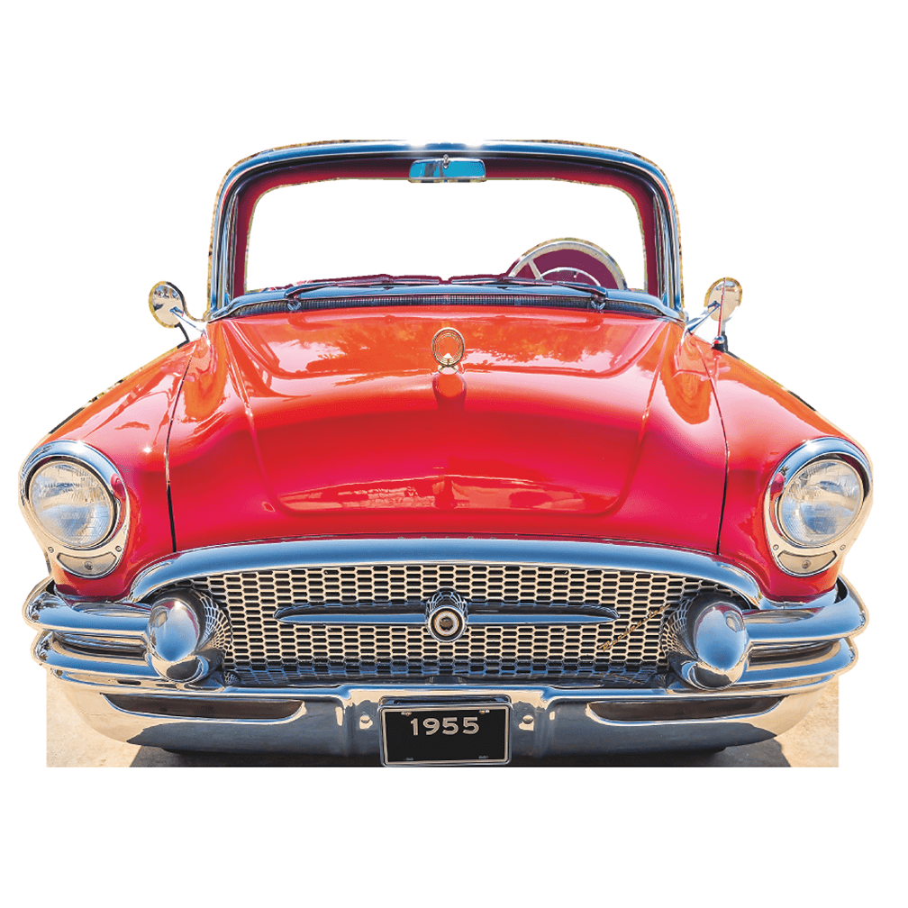 Classic Red 1955 Coupe Car Cardboard Standee