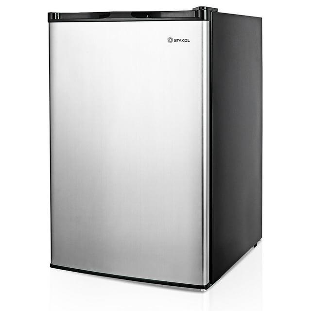 STAKOL 3 cu.ft. Compact Upright Freezer w/Single Stainless Steel Door Removable Shelves