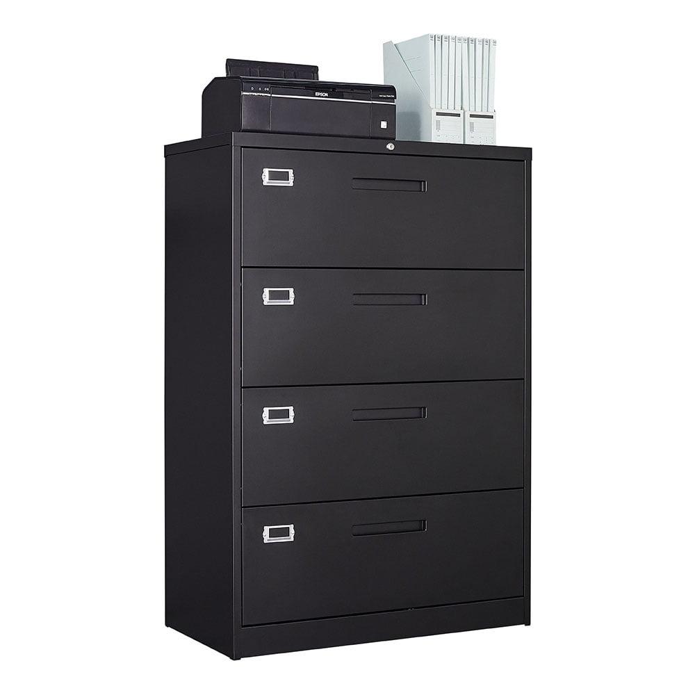 Letaya File Cabinets,4 Drawer Metal Lateral Filing Organization Storage Cabinets with Lock,Home Office for Hanging Files Letter/Legal/F4/A4 Size (Require Assembly)