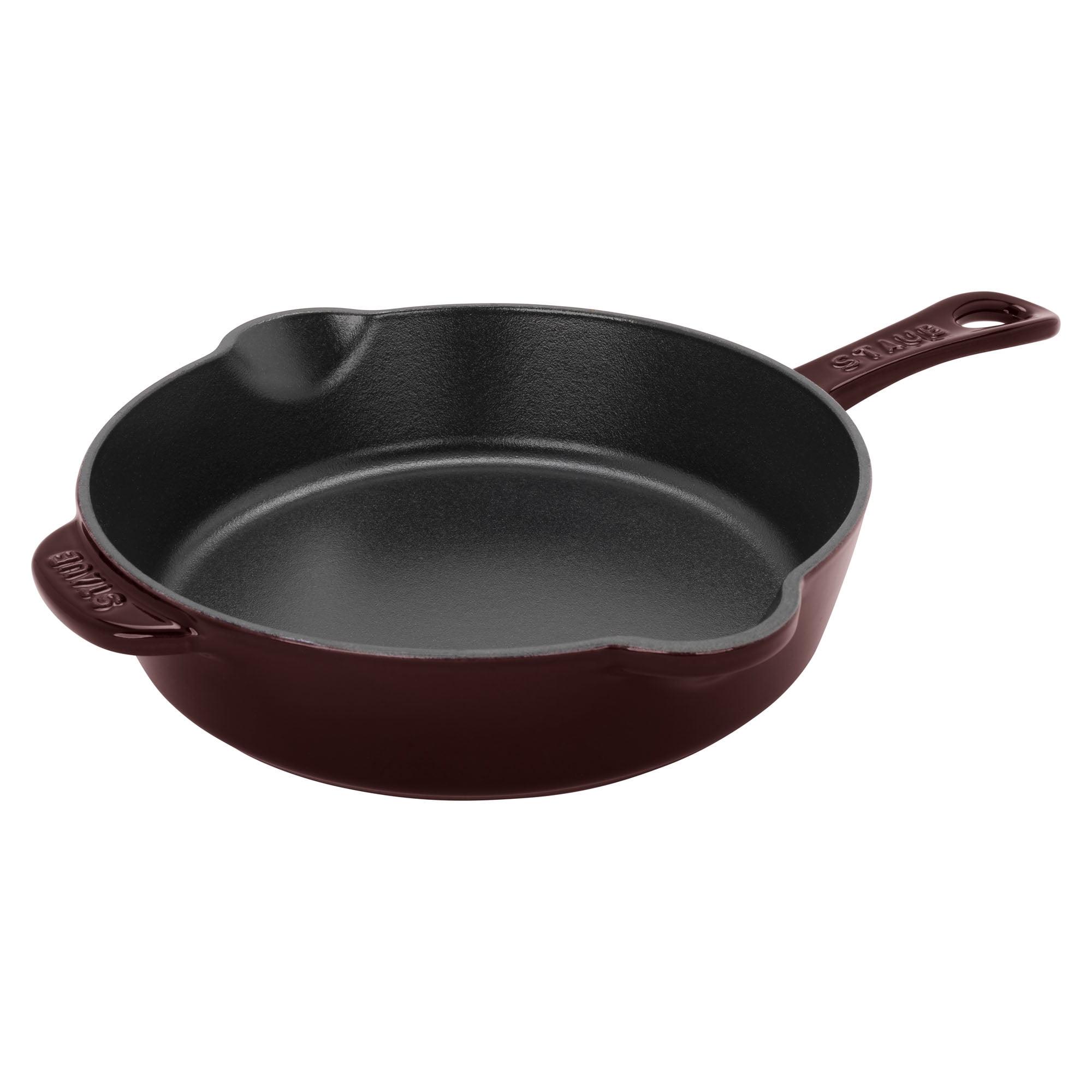 STAUB Cast Iron 8.5-inch Traditional Deep Skillet - Grenadine
