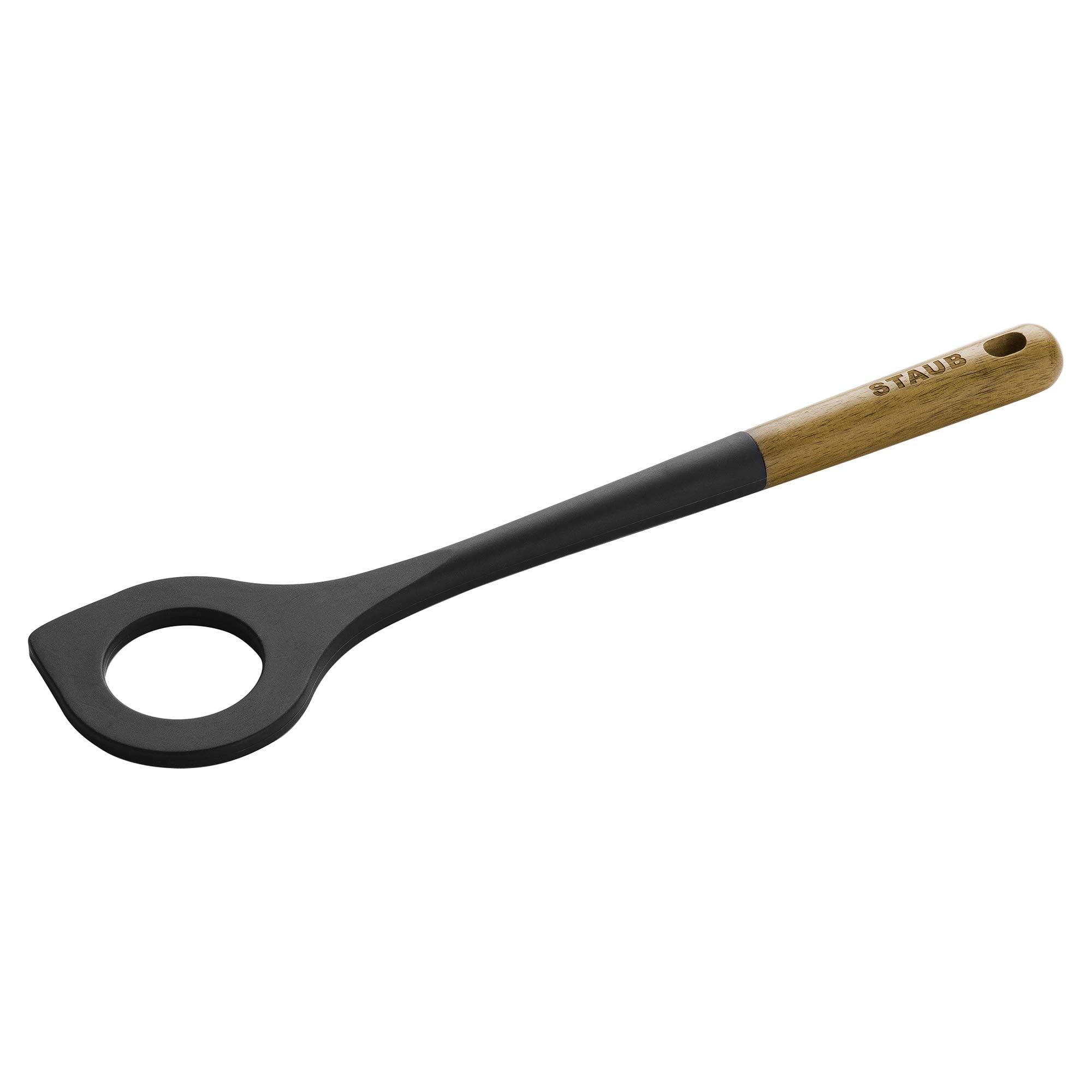 Matte Black Silicone and Acacia Wood Risotto Spoon