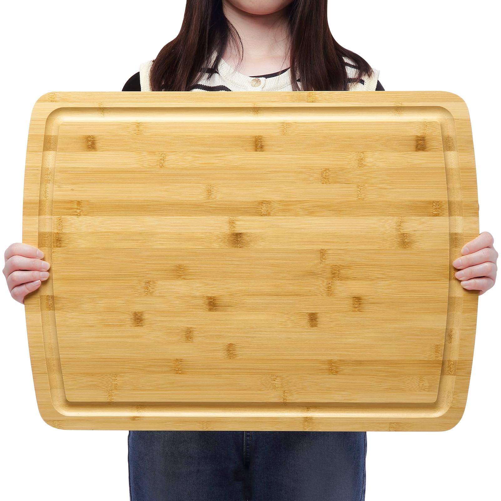 STRELECT 24" Bamboo Cutting Boards for Kitchen, Extra Large Wood Cutting Board with Deep Juice Groove Heavy Duty Chopping board, 24" x 18"