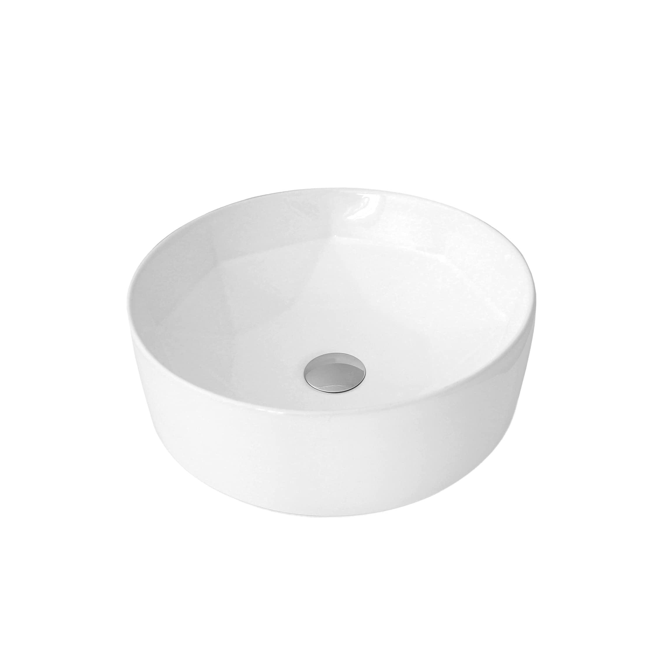 Stylish 16" White Ceramic Round Vessel Sink