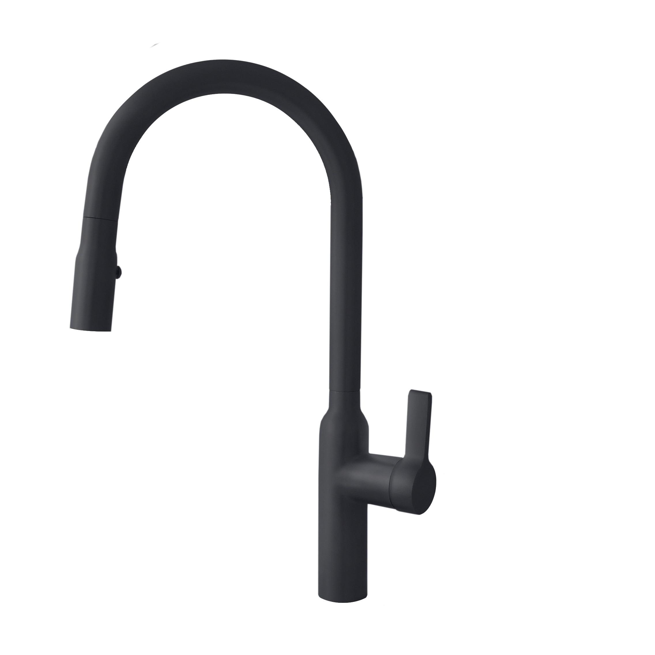 Matte Black Stainless Steel Pull Down Kitchen Faucet with Spray