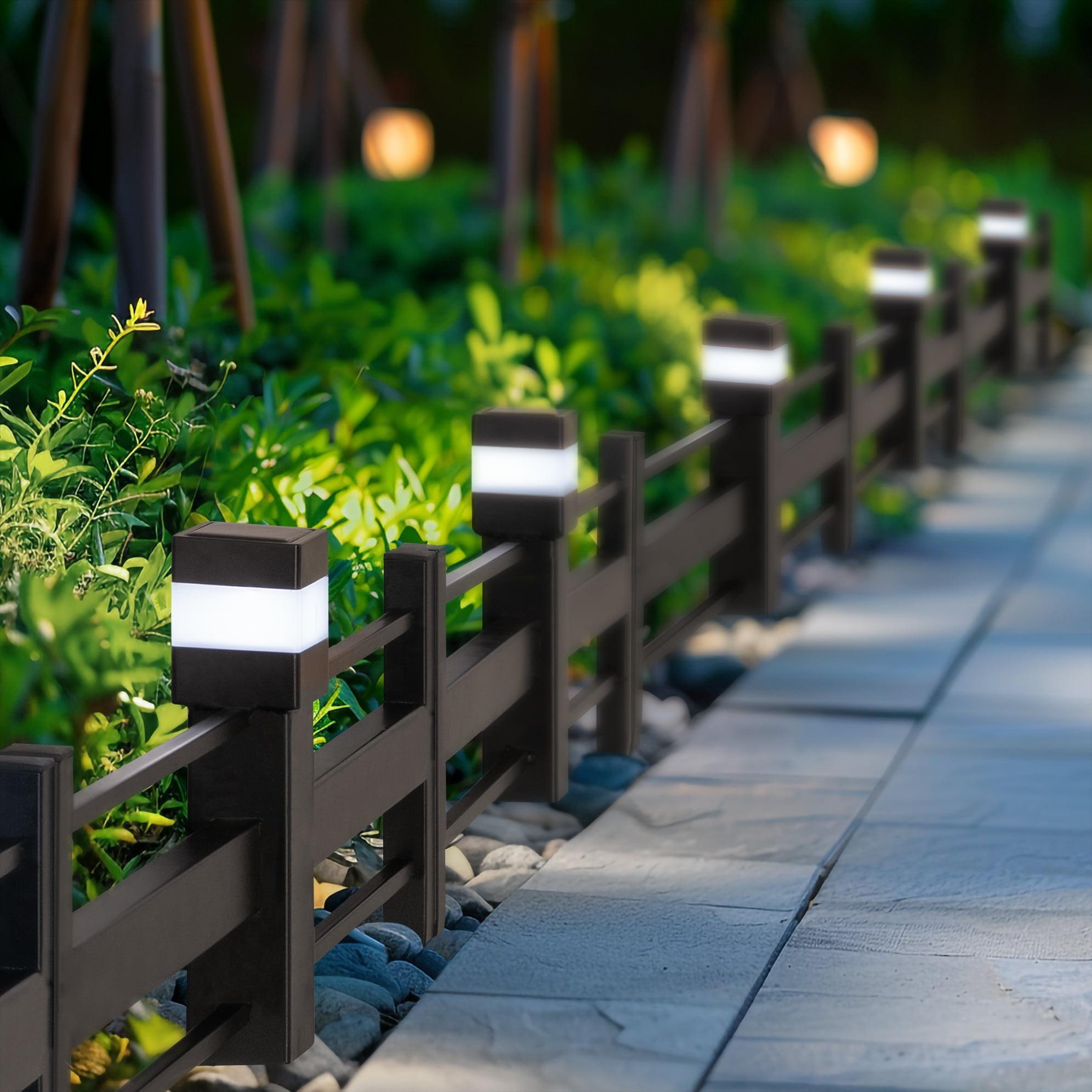 Sunjoy Garden Fence Solar Border Fencing with Waterproof LED Path Lights,Panel Outdoor Decorative Garden Fences & Reviews | Wayfair