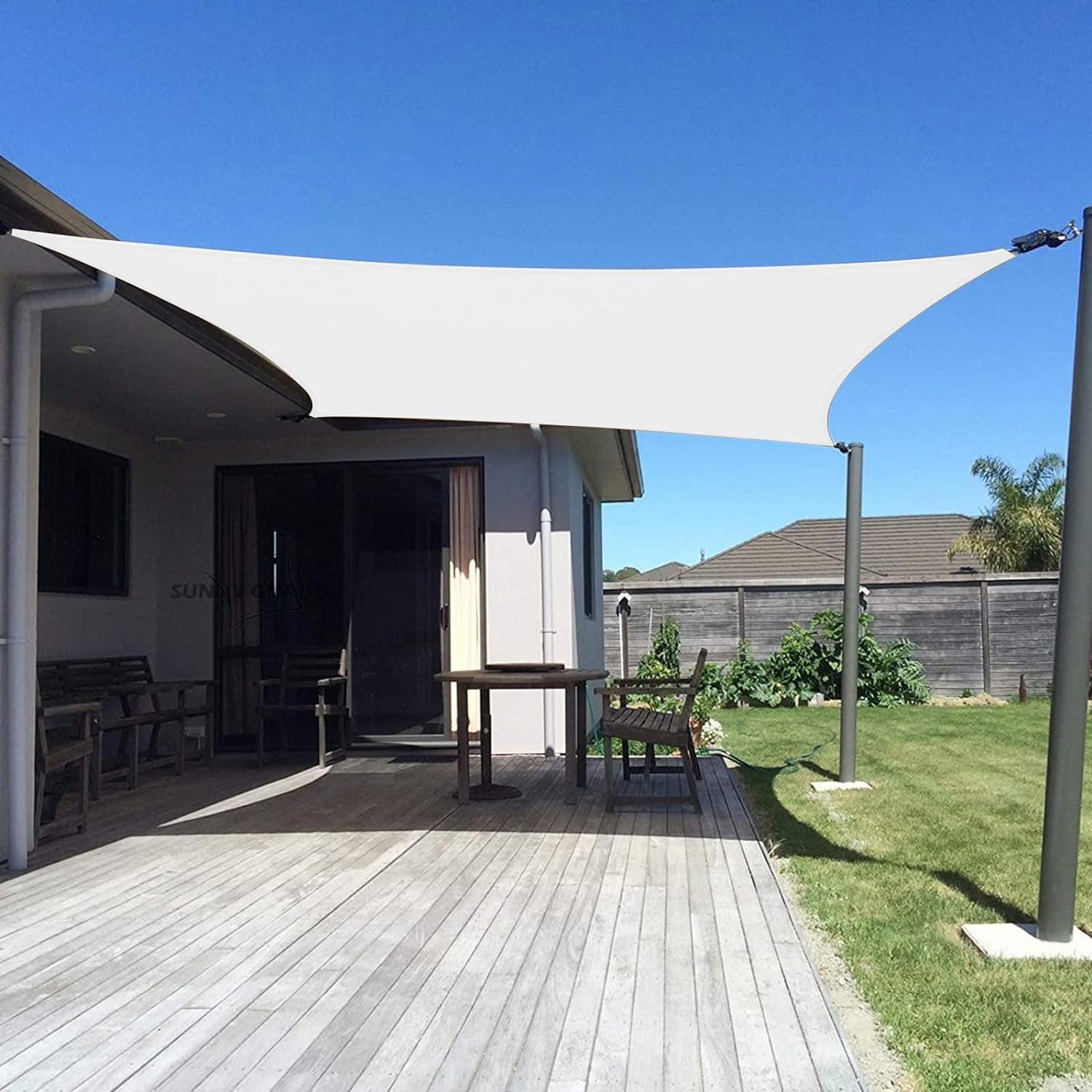 Beige 6.5' x 10' UV Resistant Patio Sun Shade Sail