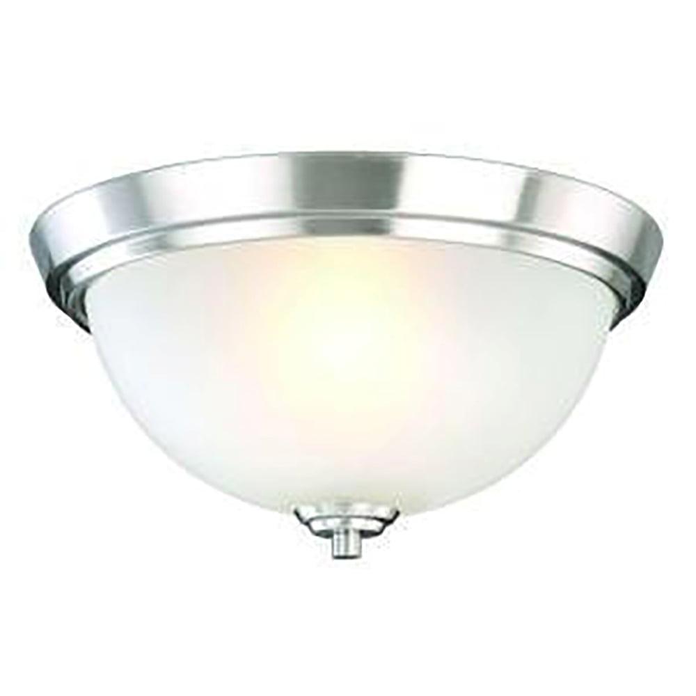 Elegant Alabaster Glass Bowl Flush Mount in Brushed Nickel