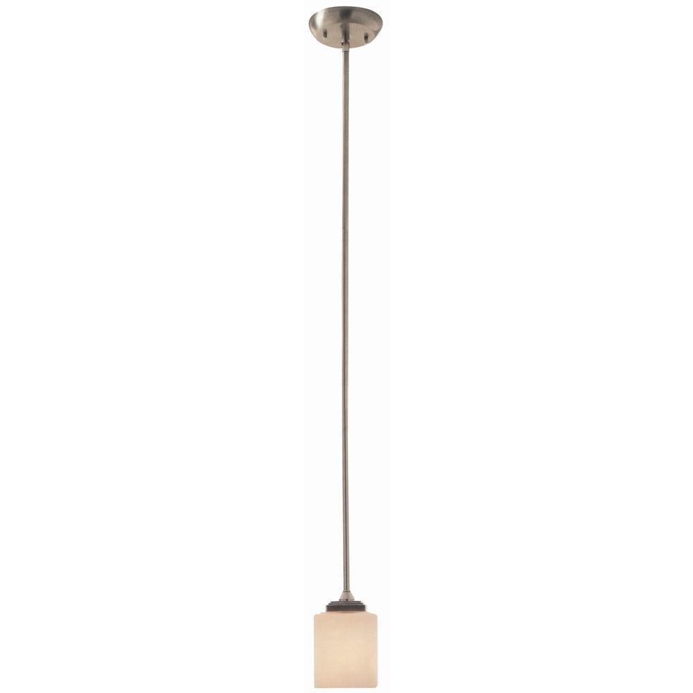 Brushed Nickel Mini Pendant with Frosted Glass Shade