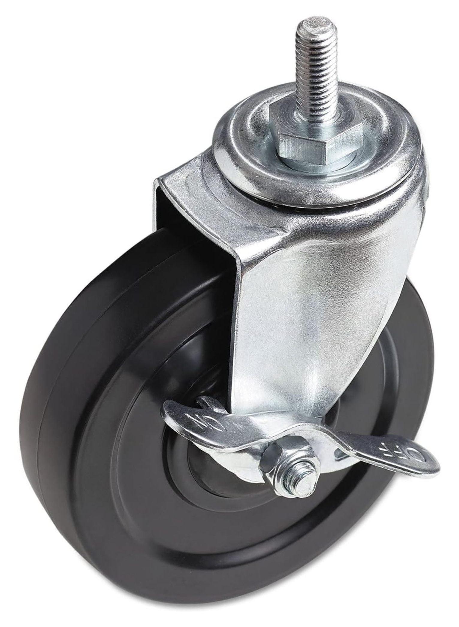 Black 3" Snap Ring Casters for Wire Shelving, Set of 4