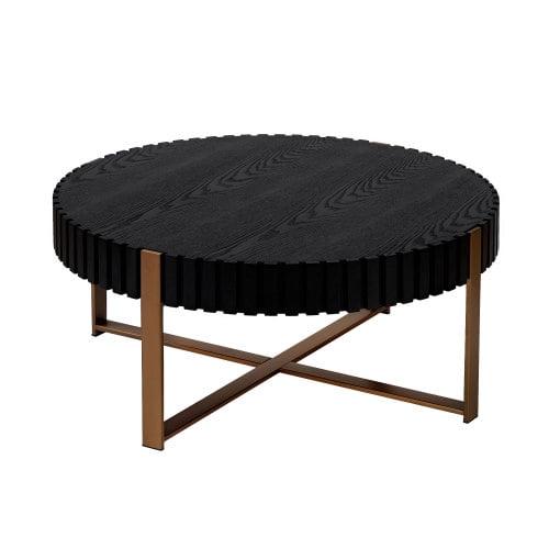 Tiny Noir Ash and Steel Round Cocktail Table