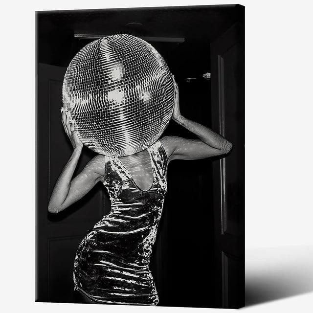 Music Aesthetics Poster Prints Funny Black and White Canvas Wall Art Trendy Retro Music Party Funky Wall Decor for Living Room Bar 12x16in Unframed