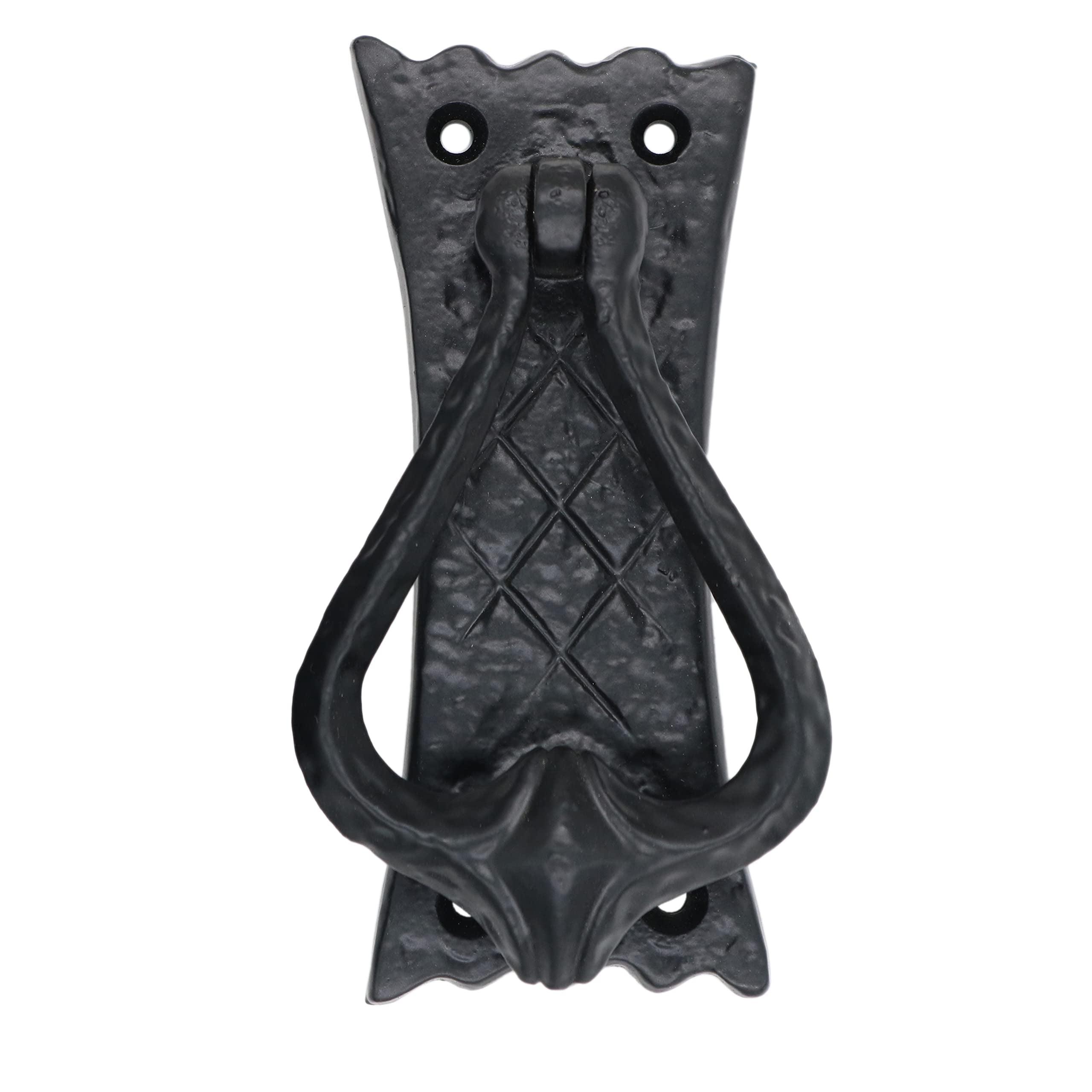 Mystic Colonial Hardware Bedroom Door Knocker Antique Black Ironmongery - True Solid CAST Iron - 4.7 inches