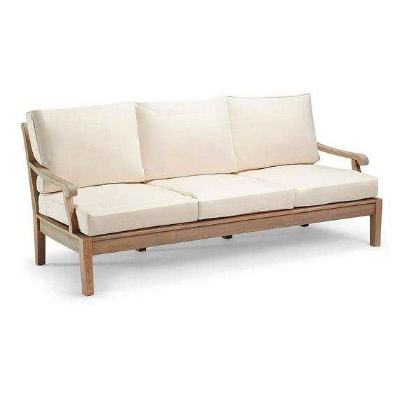 Teak Smith Sack 80'' Wide Straight Teak Patio Sofa with Sunbrella® Cushions