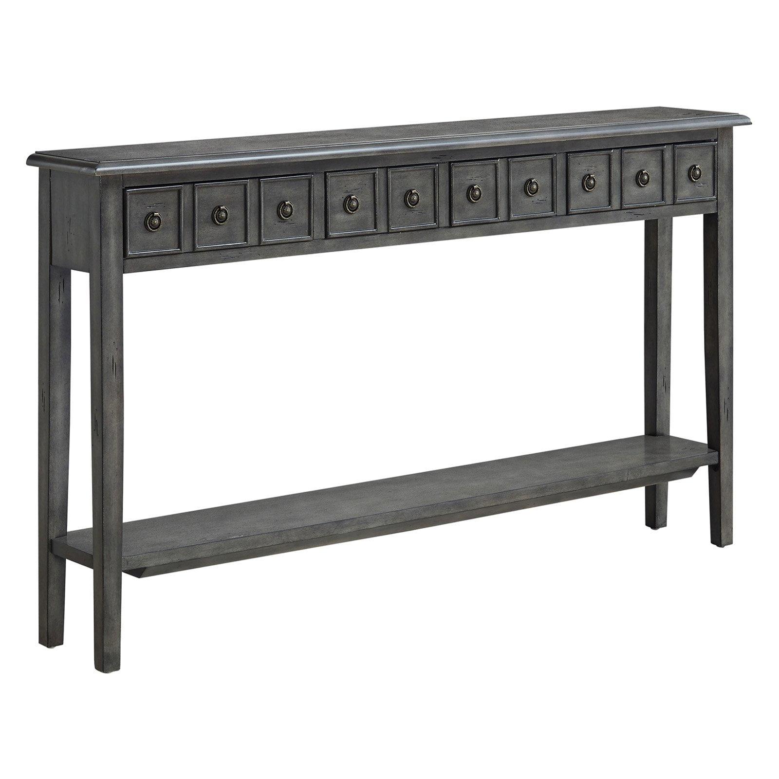 Daisy 60" Gray Birch Wood 4-Drawer Console Table