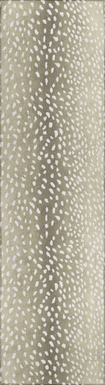 Safari Beige Gazelle Animal Print 2’3" x 7’6" Non-Skid Runner Rug