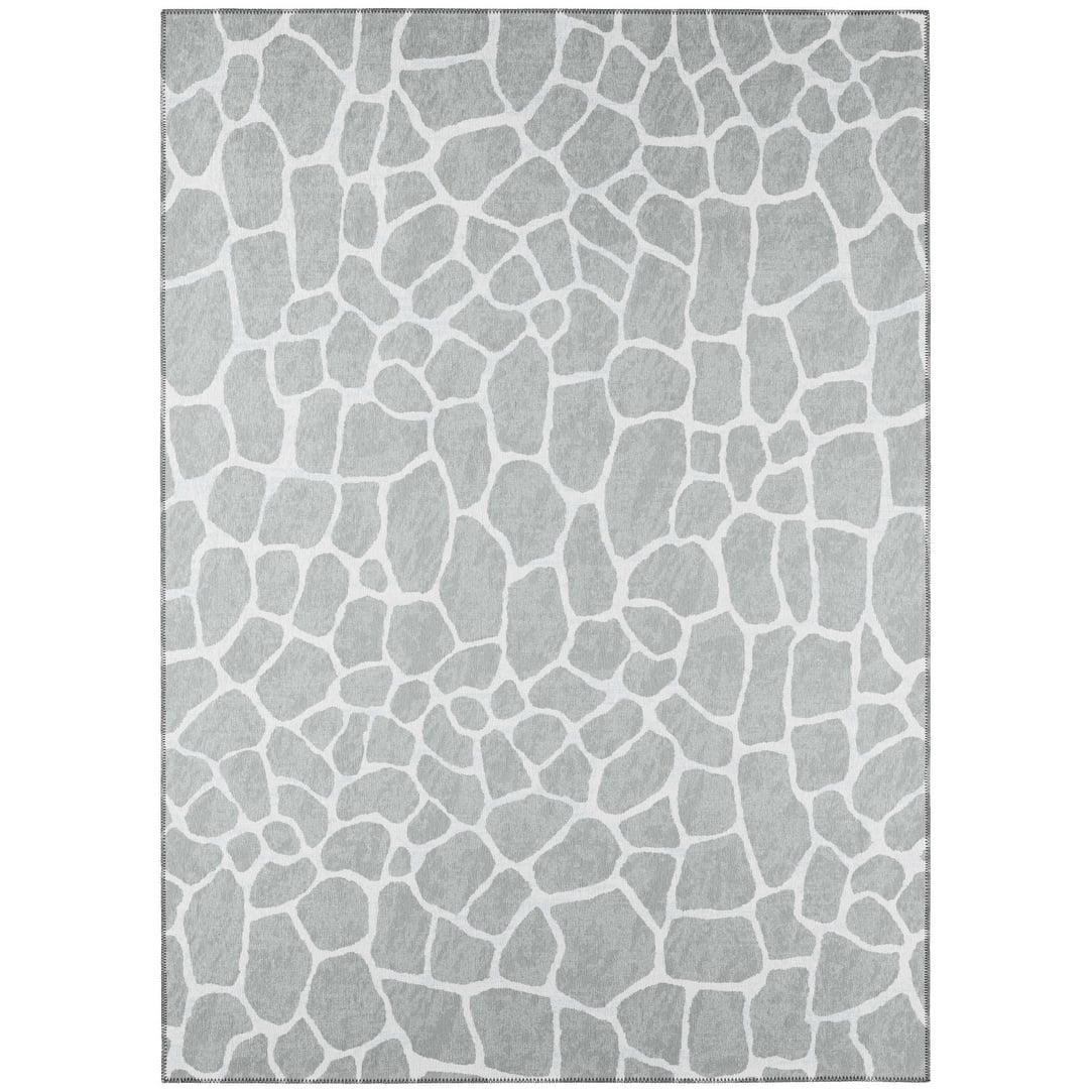 Safari Grey Giraffe Animal Print 5' x 7'6" Non-Skid Area Rug