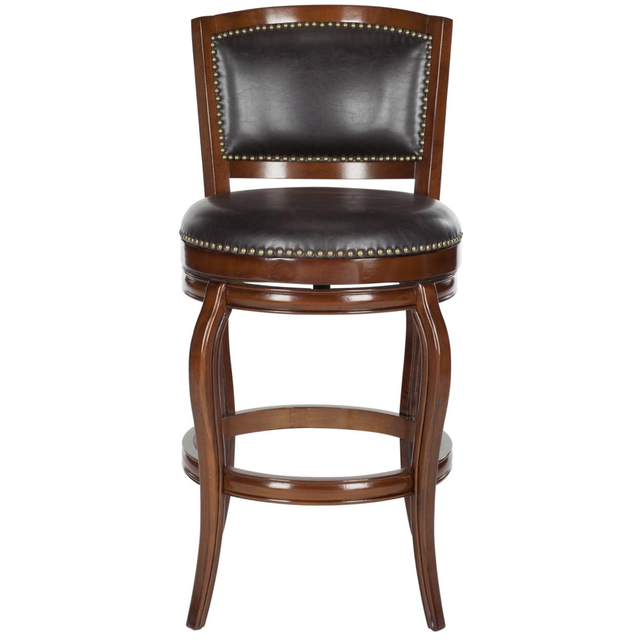 Pasquale Swivel Bar Stool - FOX7011 - Walnut/Brown - Safavieh Couture