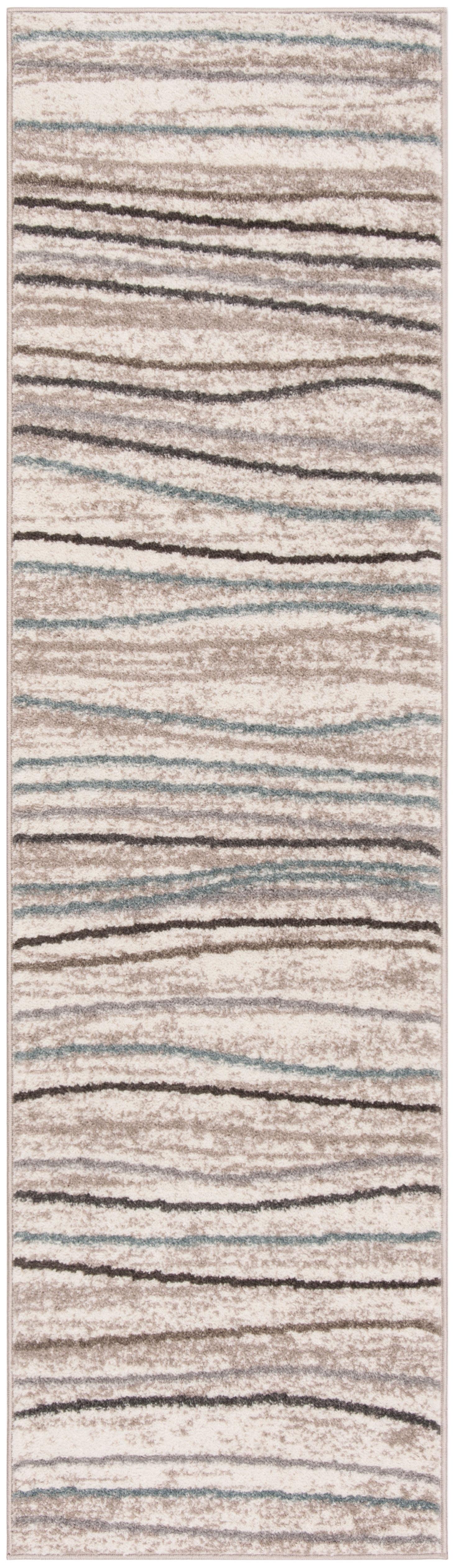 Amsterdam AMS111 Power Loomed Indoor Runner Rug - Cream/Beige - 2'3"x12' - Safavieh