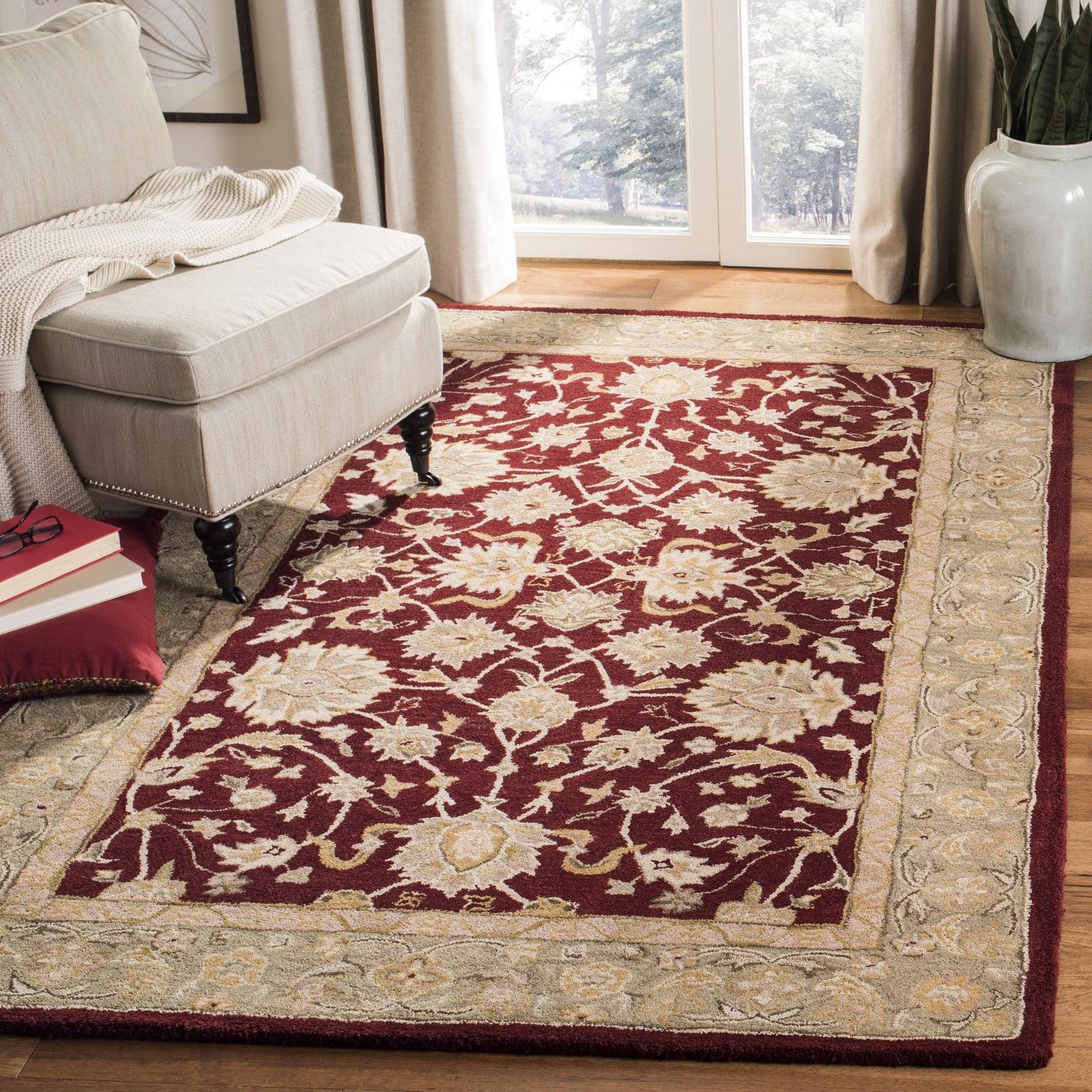 Anatolia AN522 Hand Tufted Indoor Area Rug - Red/Moss - 8'x10' - Safavieh