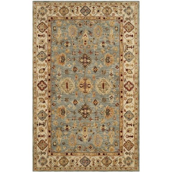 Antiquity AT847 Hand Tufted Indoor Area Rug - Blue/Ivory - 5'x8' - Safavieh
