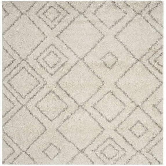 Arizona Shag ASG744 Power Loomed Indoor Area Rug - Ivory/Beige - 6'7"x6'7" - Safavieh