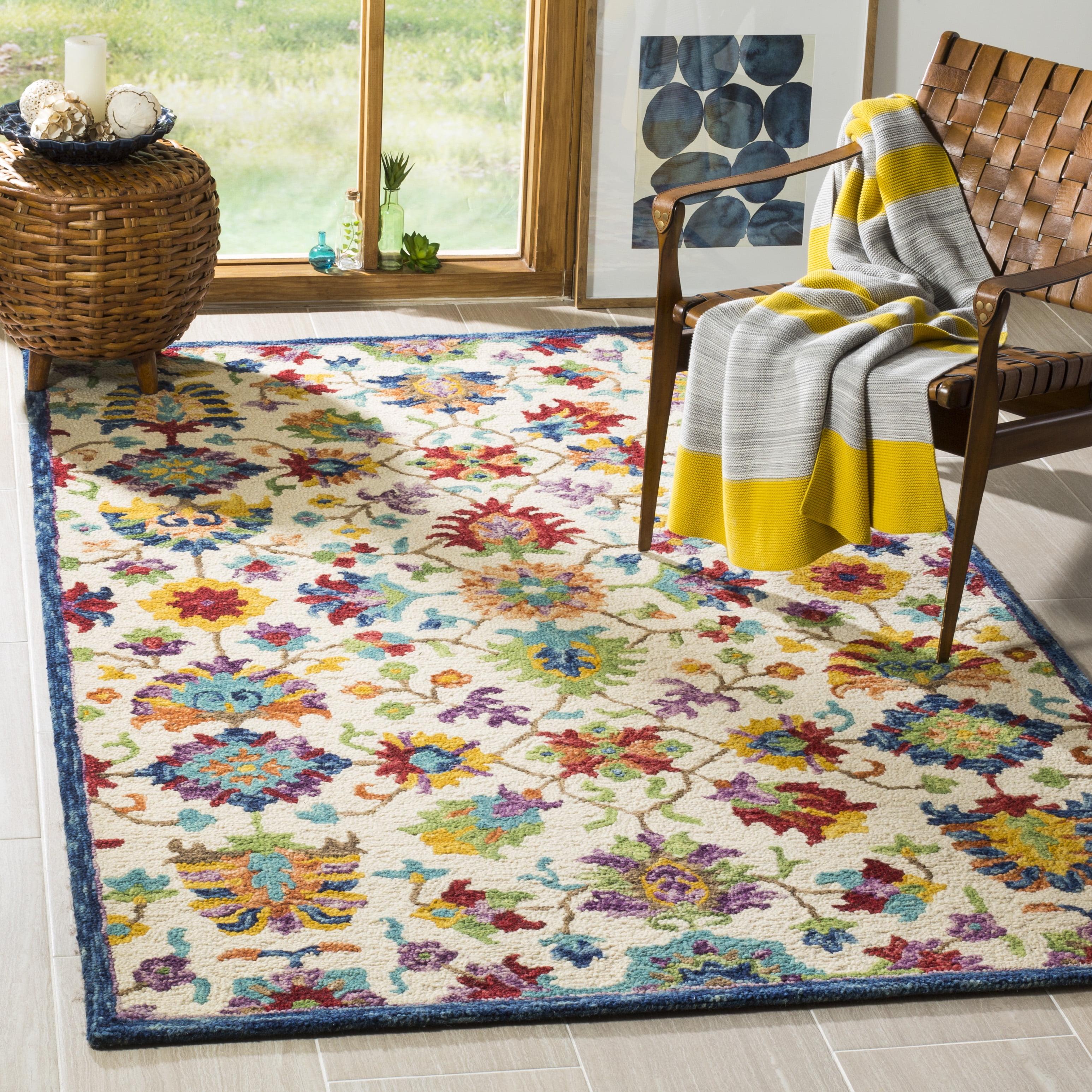 Aspen APN509 Hand Tufted Indoor Area Rug - Ivory/Blue - 8'x10' - Safavieh
