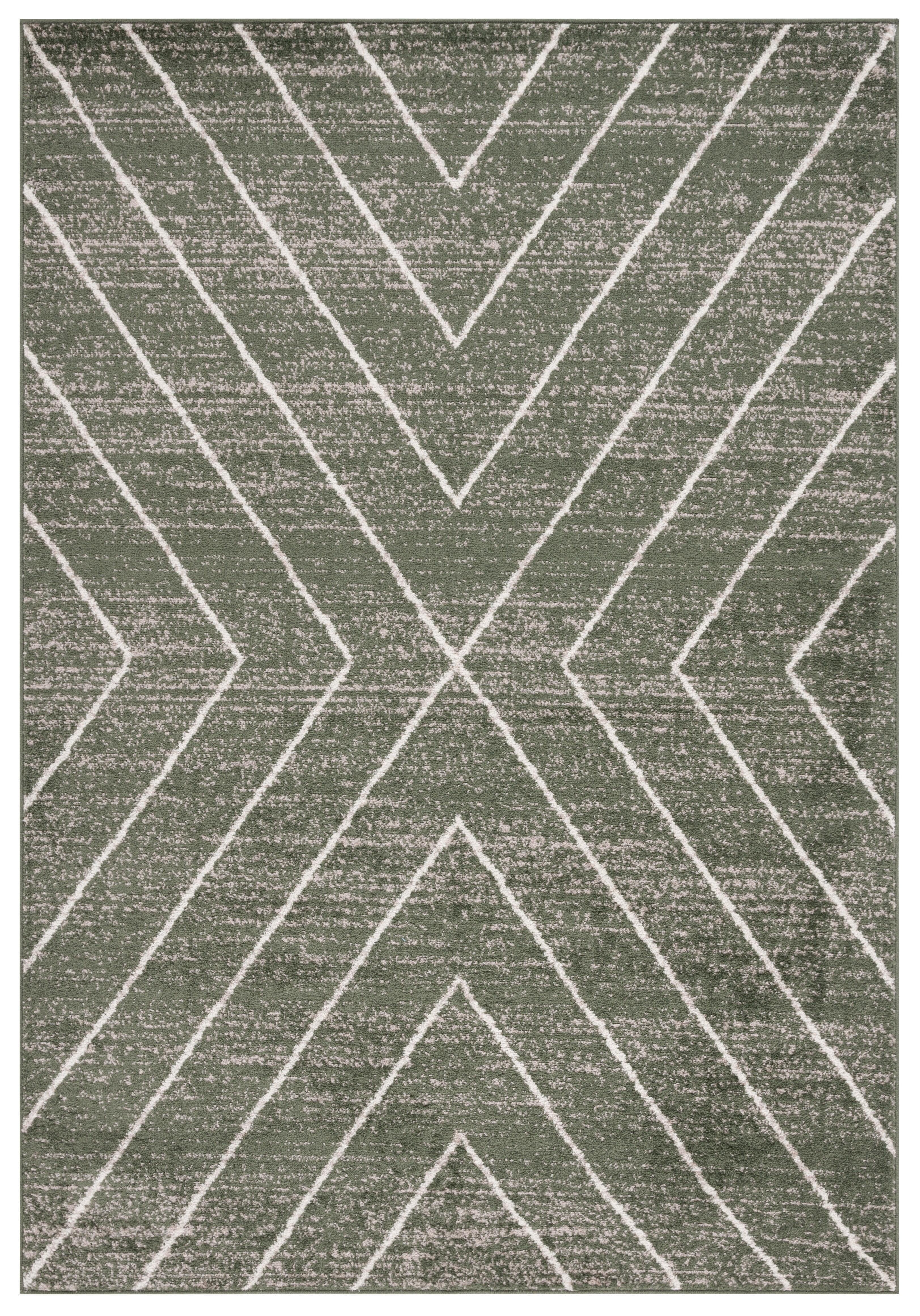 SAFAVIEH Adirondack Evonne Geometric Area Rug, Dark Green/Ivory, 6' x 9'
