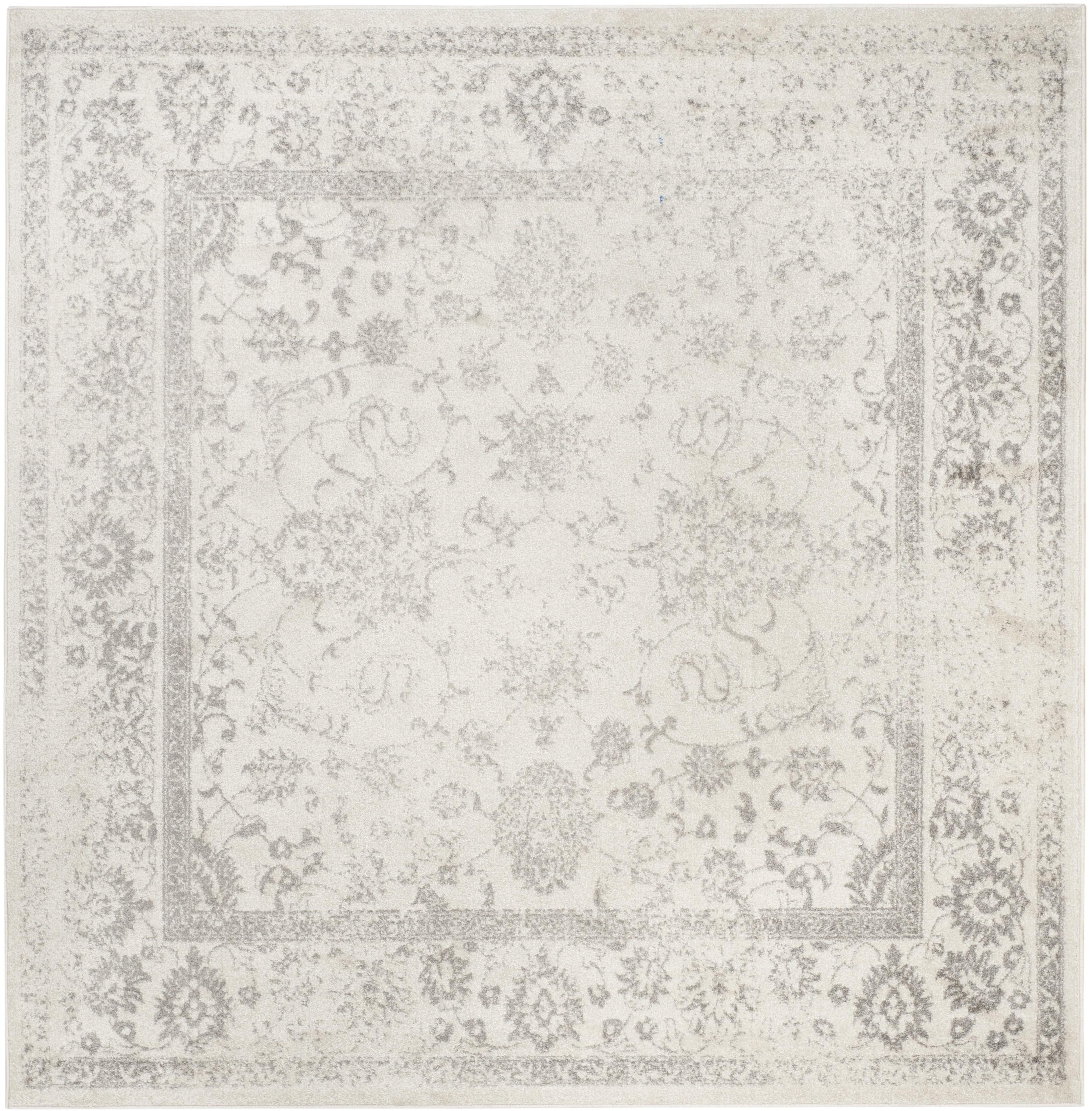 Adirondack ADR109 Machine Made Indoor Area Rug - Ivory/Silver - 8'x8' - Safavieh