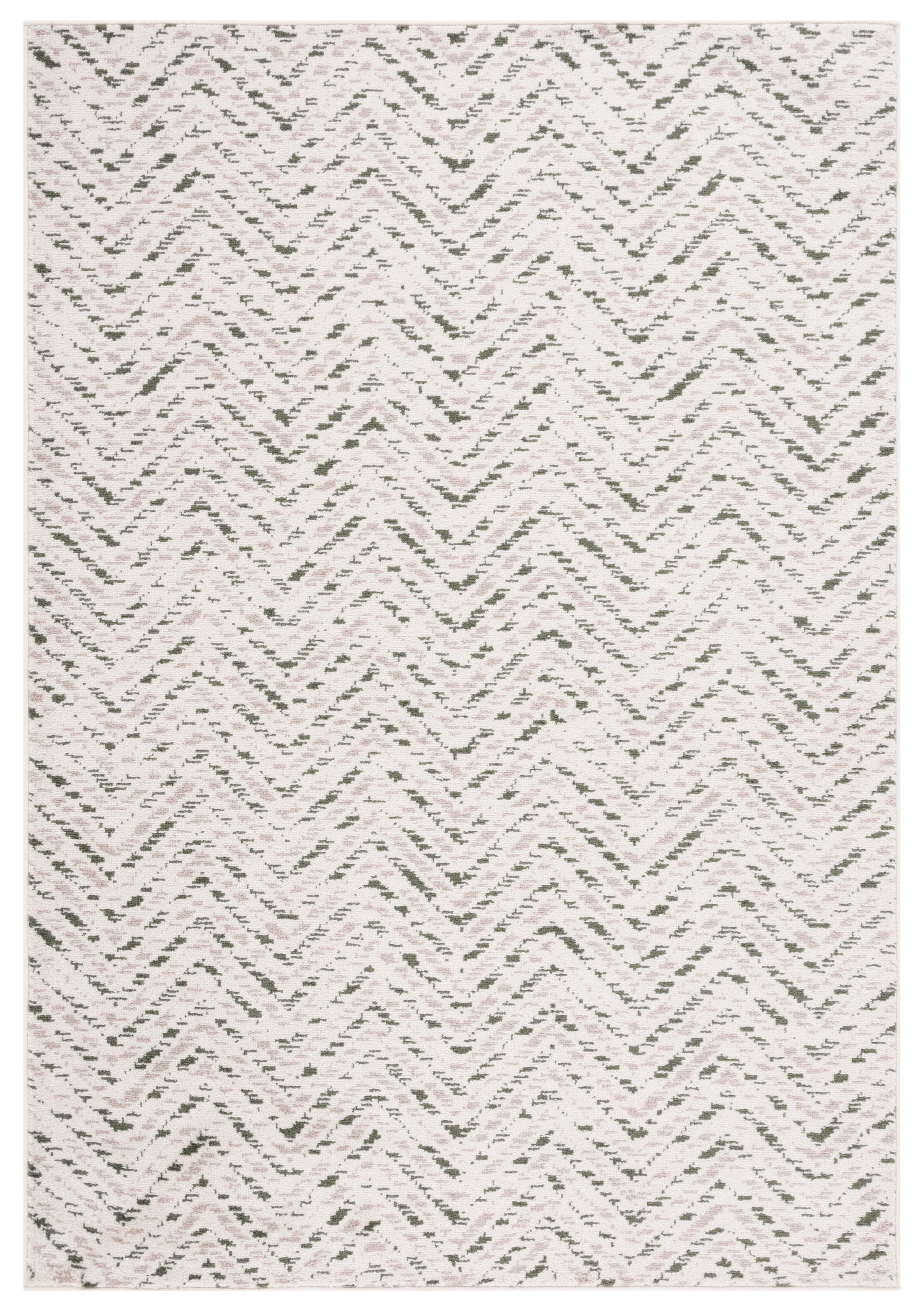 SAFAVIEH Adirondack Altan Striped Area Rug, Ivory/Dark Green, 5'1" x 7'6"