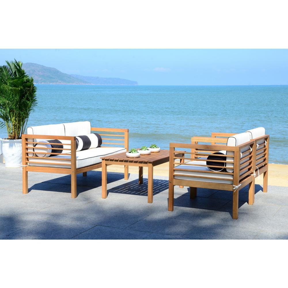 Wade Logan® Arlethe Wood 4 - Person Patio Conversation Sets with Cushions
