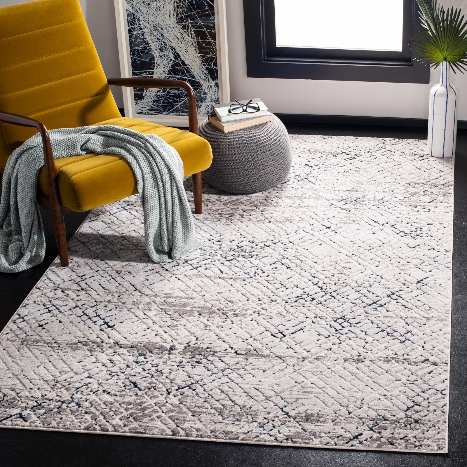 Amalfi AMF552 Power Loomed Area Rug - Cream/Navy - 5'3"x7'6" - Safavieh.