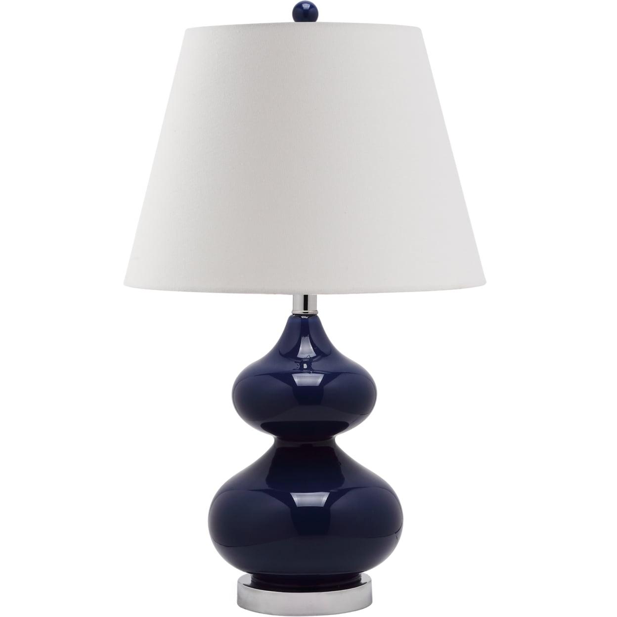 Elegant Art Deco Inspired 31" Black Crystal Globe Table Lamp