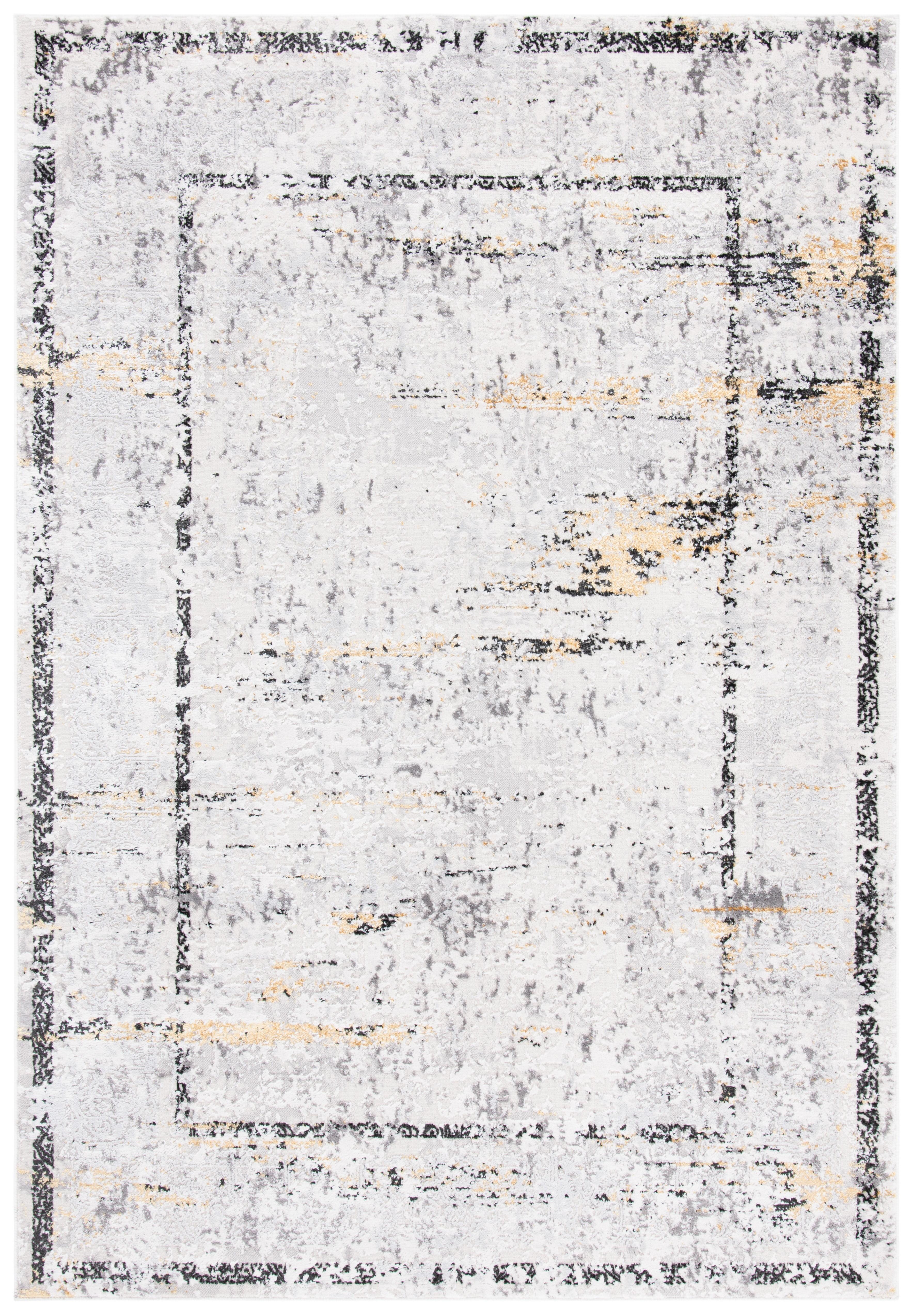 SAFAVIEH Amelia Romeo Abstract Area Rug, Grey/Gold, 9' x 12'