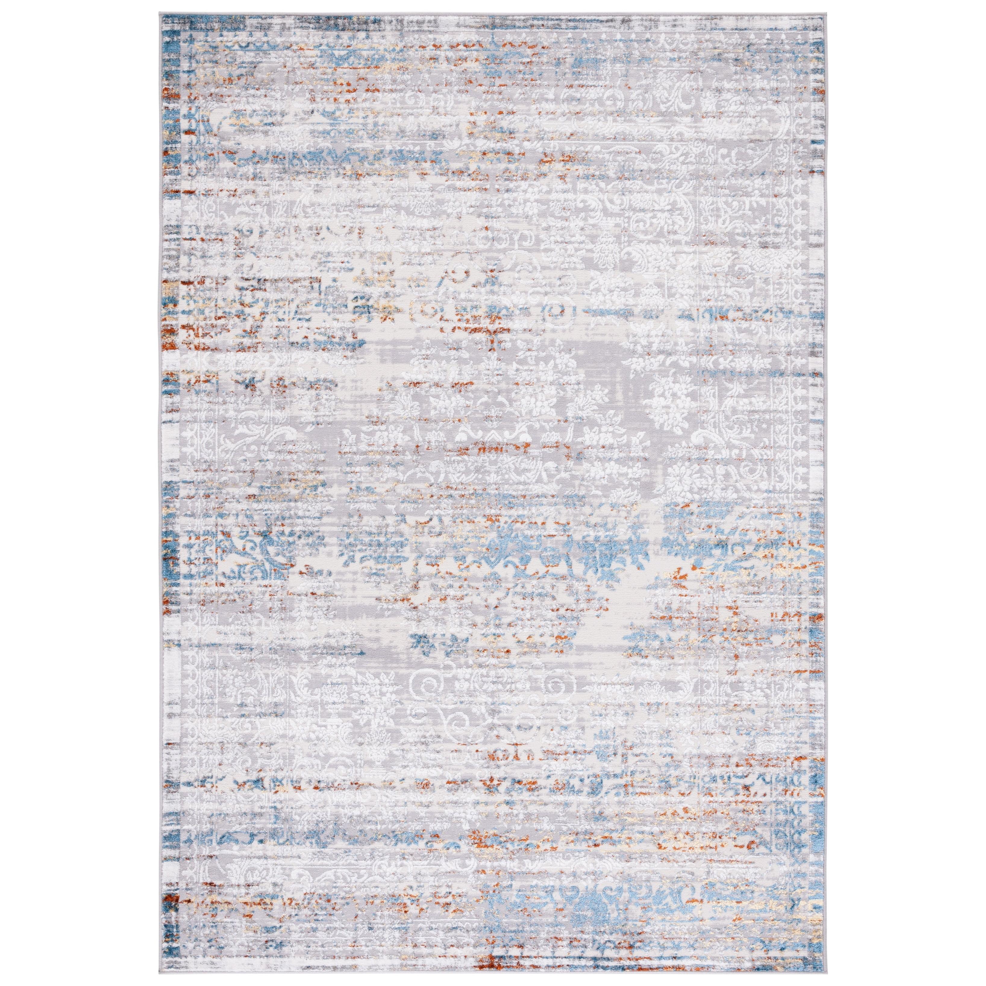 Amelia ALA298 Power Loomed Area Rug - Gray/Blue Gold - 8'x10' - Safavieh.