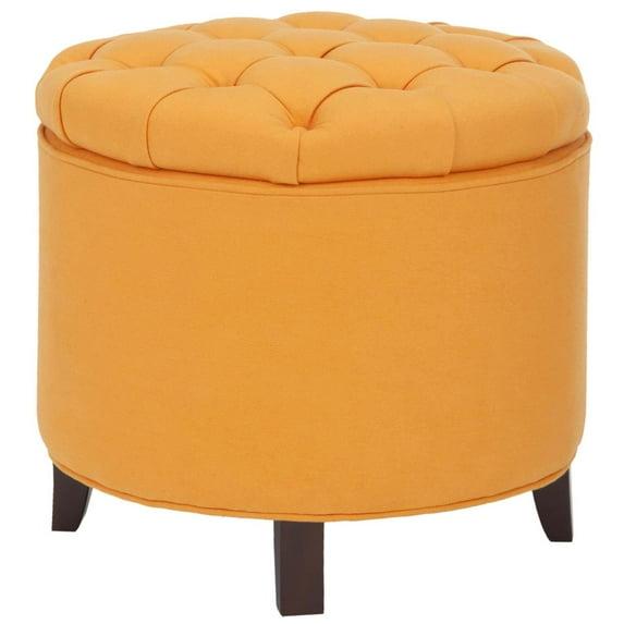 Amiela Tuffted Storage Ottoman - Tangerine - Safavieh