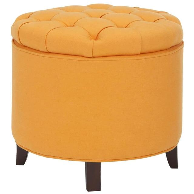 Amiela Tuffted Storage Ottoman - Tangerine - Safavieh