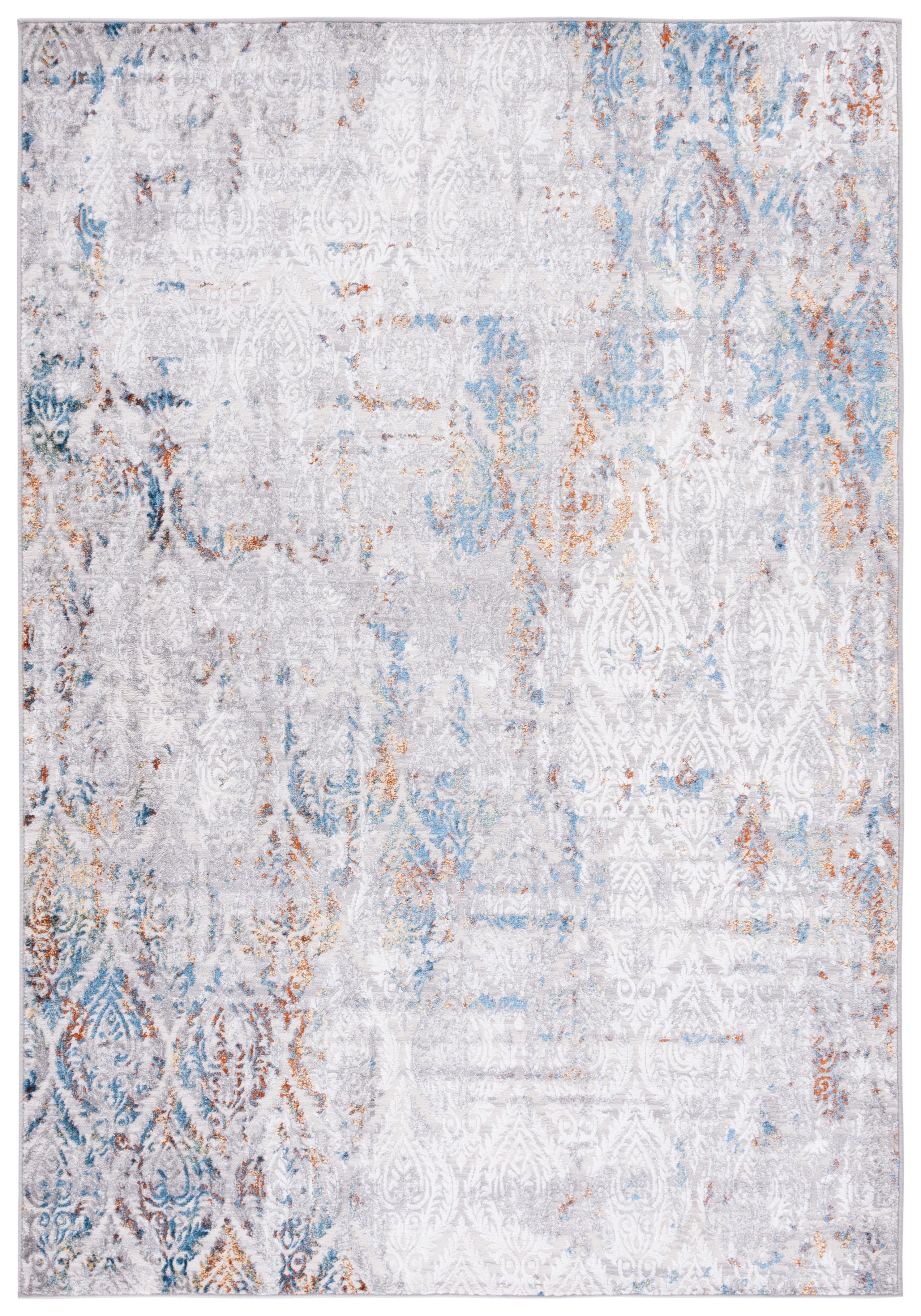 Amelia ALA279 Power Loomed Area Rug - Gray/Blue Gold - 5'5"x7'7" - Safavieh.